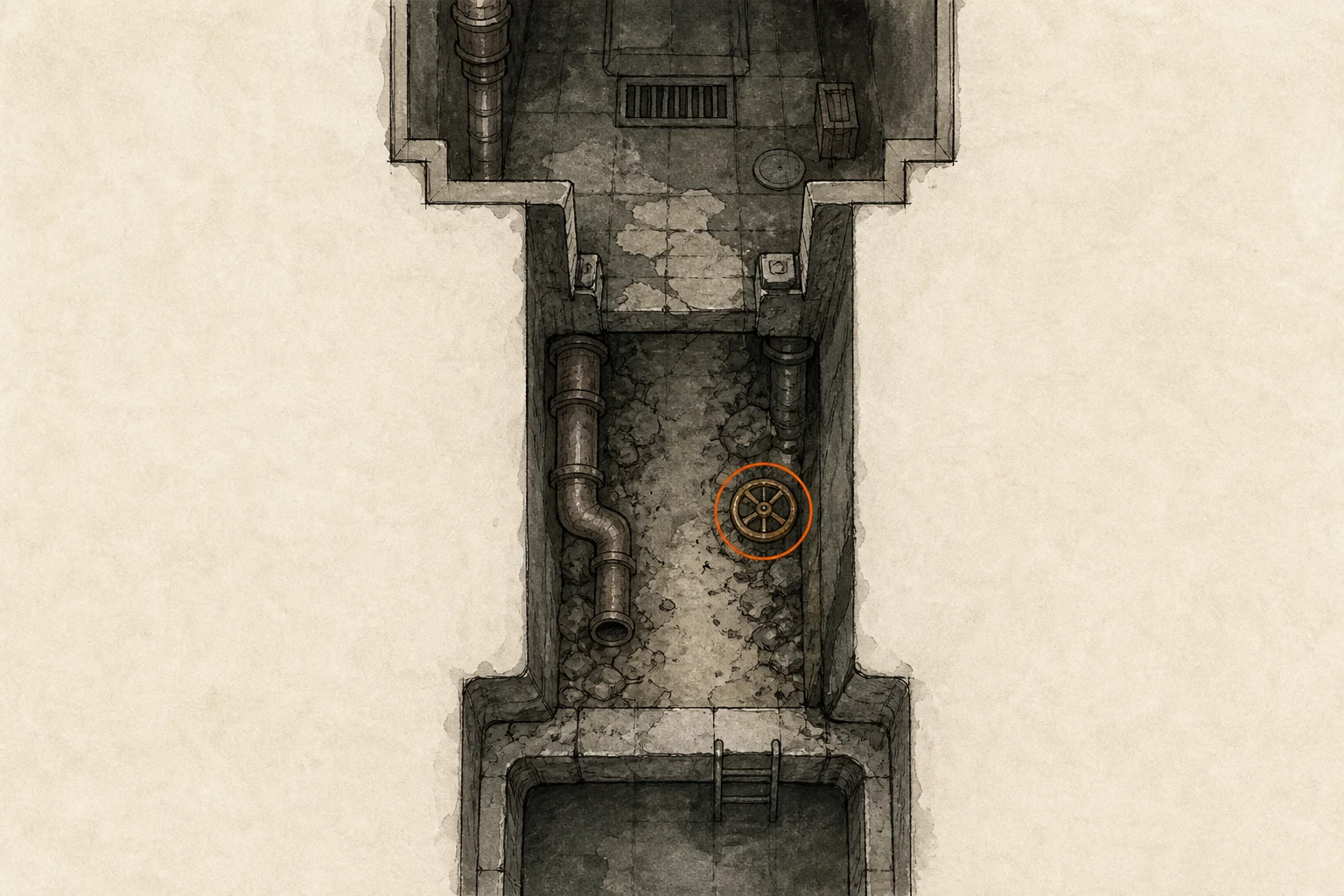 Location sketch for Valve Handwheel in Resident Evil: Requiem