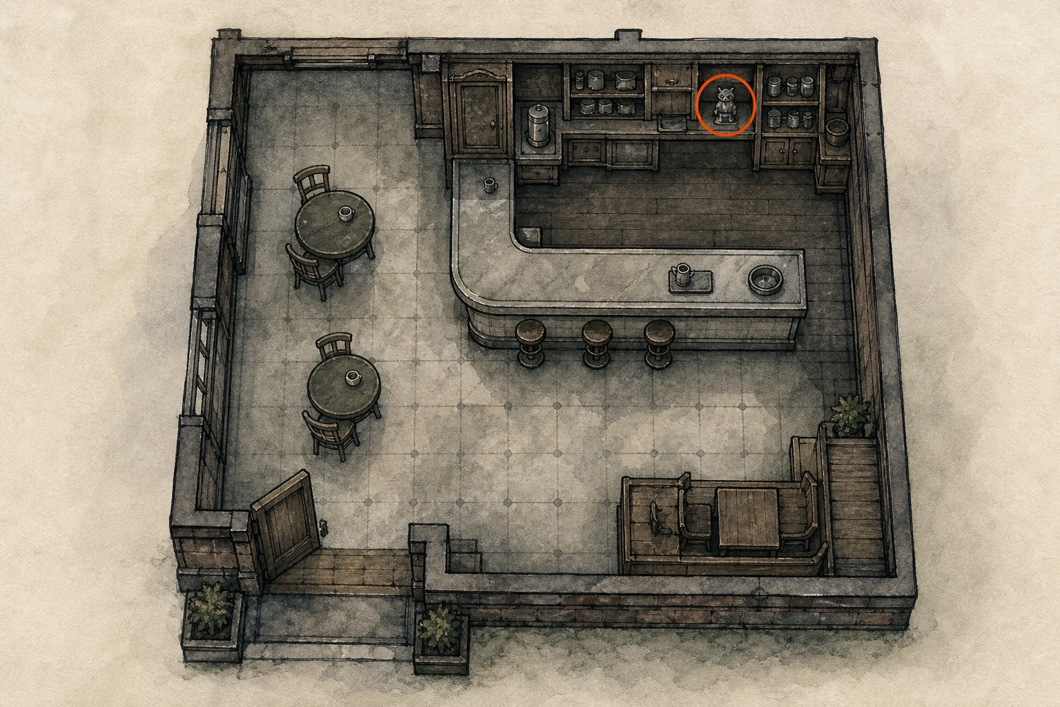 Location sketch for Mr. Raccoon #11 in Resident Evil: Requiem