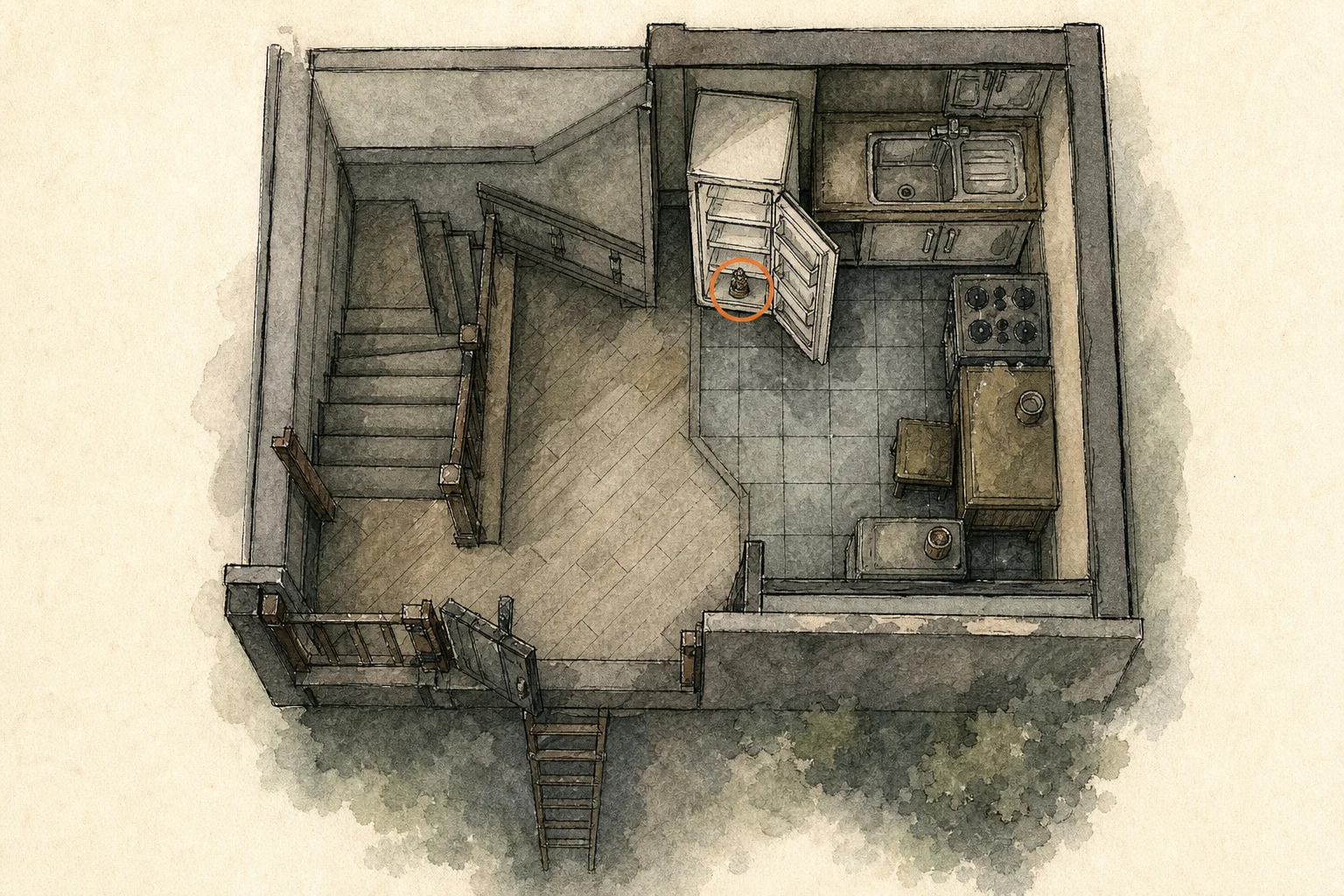 Location sketch for Mr. Raccoon #15 in Resident Evil: Requiem