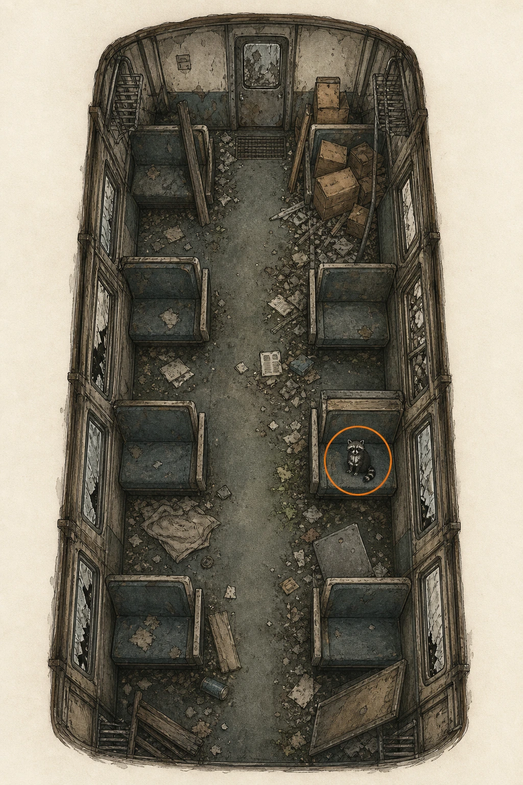 Location sketch for Mr. Raccoon #18 in Resident Evil: Requiem