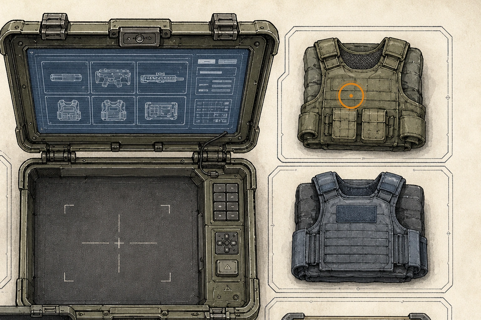 Location sketch for Body Armor Lv. 1 in Resident Evil: Requiem