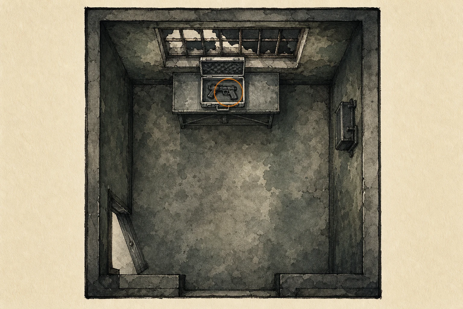 Location sketch for Gal (SMG) in Resident Evil: Requiem