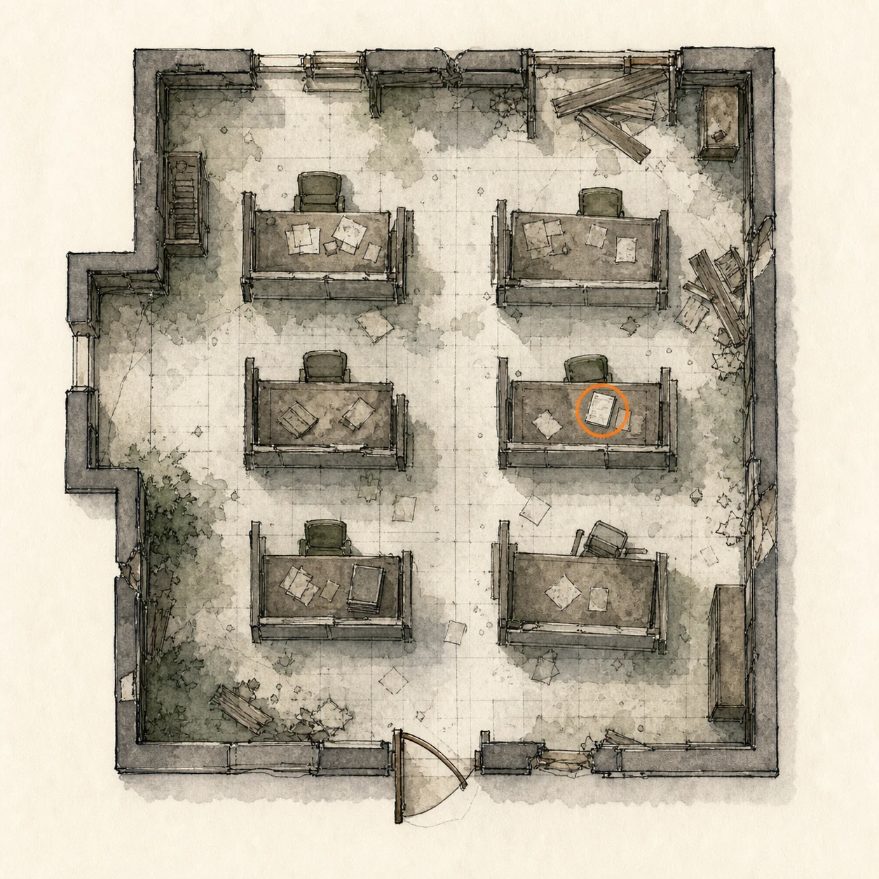 Location sketch for File #55 - Top Secret Operation in Resident Evil: Requiem