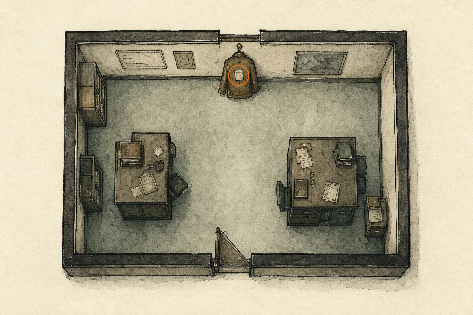 Location sketch for File #59 - Scavenger Hunt - Clue 1 in Resident Evil: Requiem