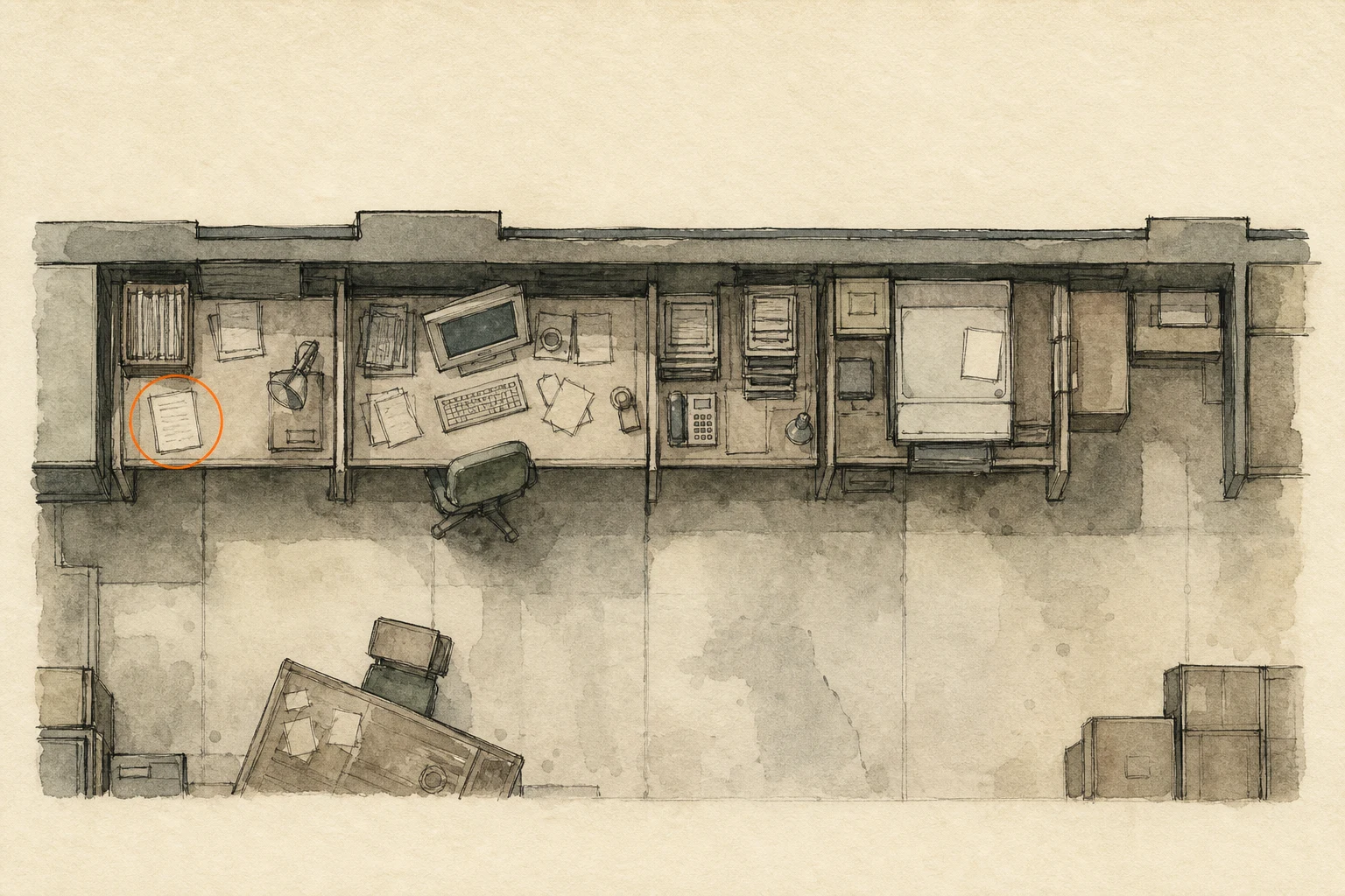 Location sketch for File #60 - Barry's To Do List in Resident Evil: Requiem