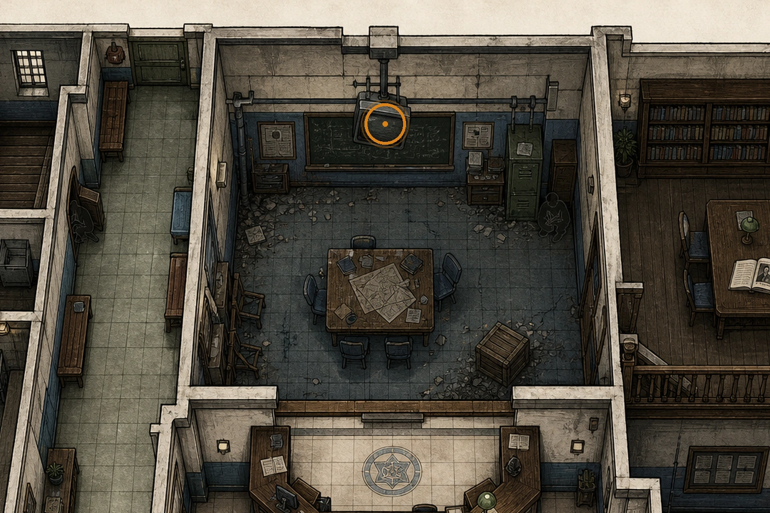 Location sketch for Locker Key in Resident Evil: Requiem