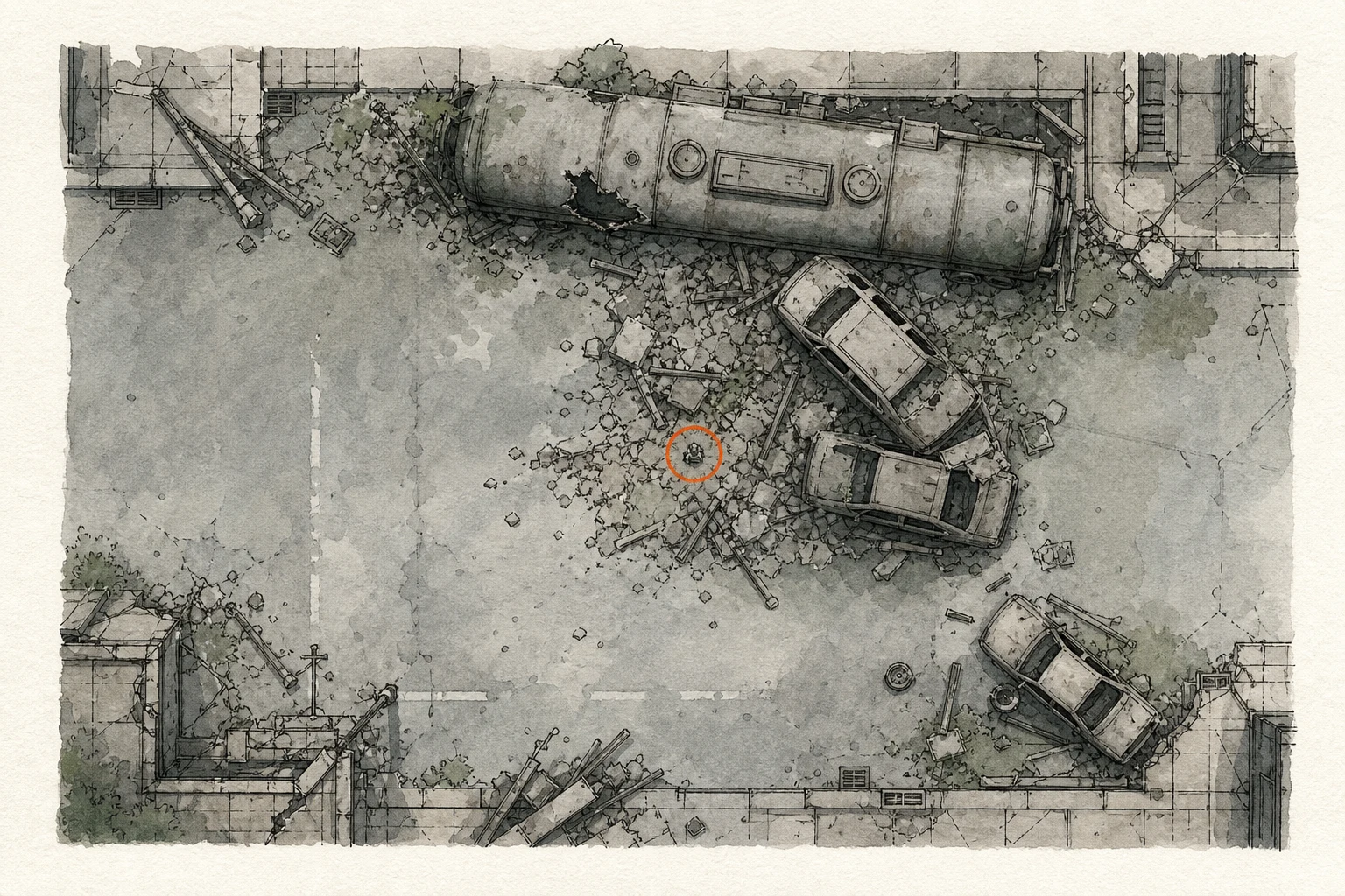 Location sketch for Mr. Raccoon #20 in Resident Evil: Requiem