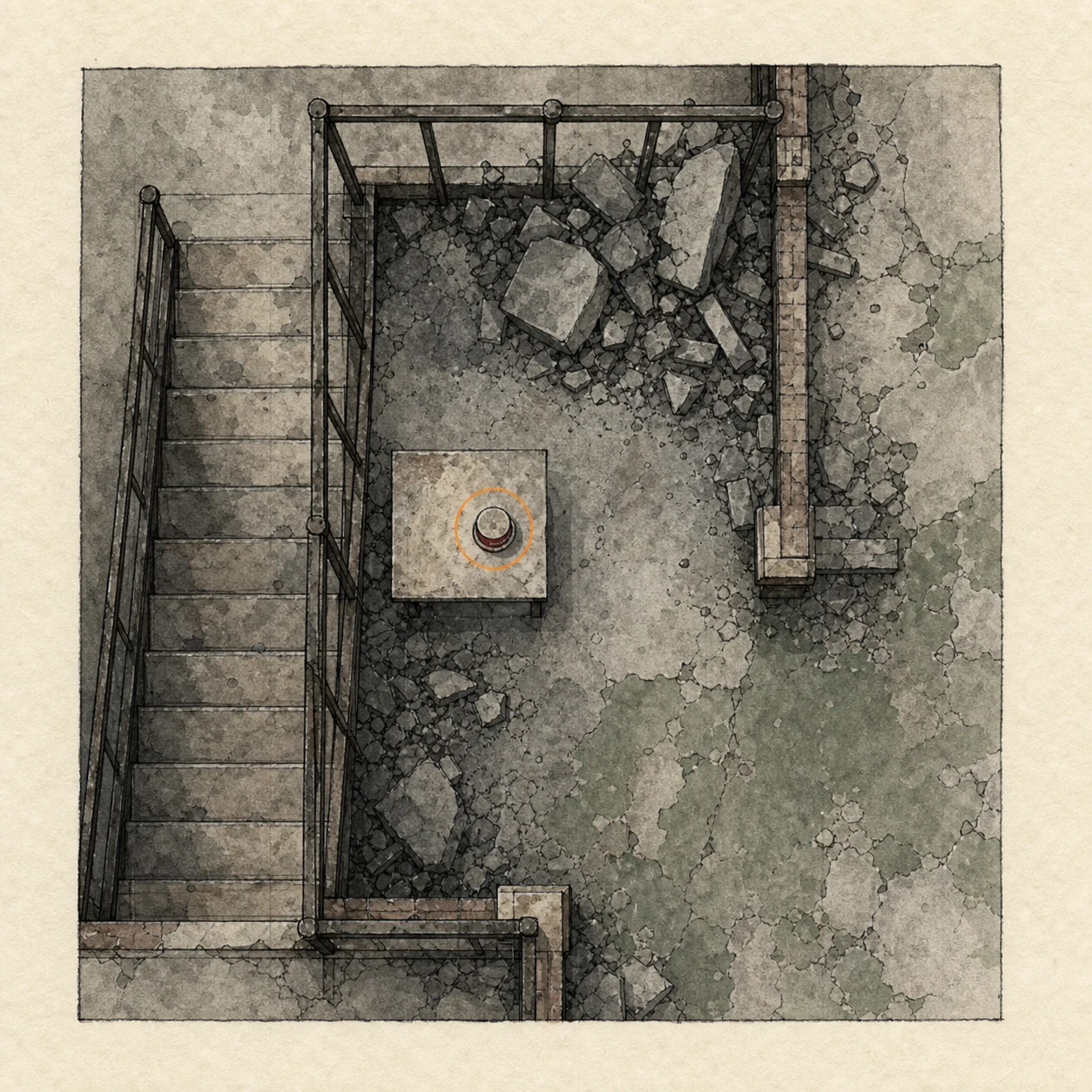Location sketch for Mr. Charlie Doll Base in Resident Evil: Requiem