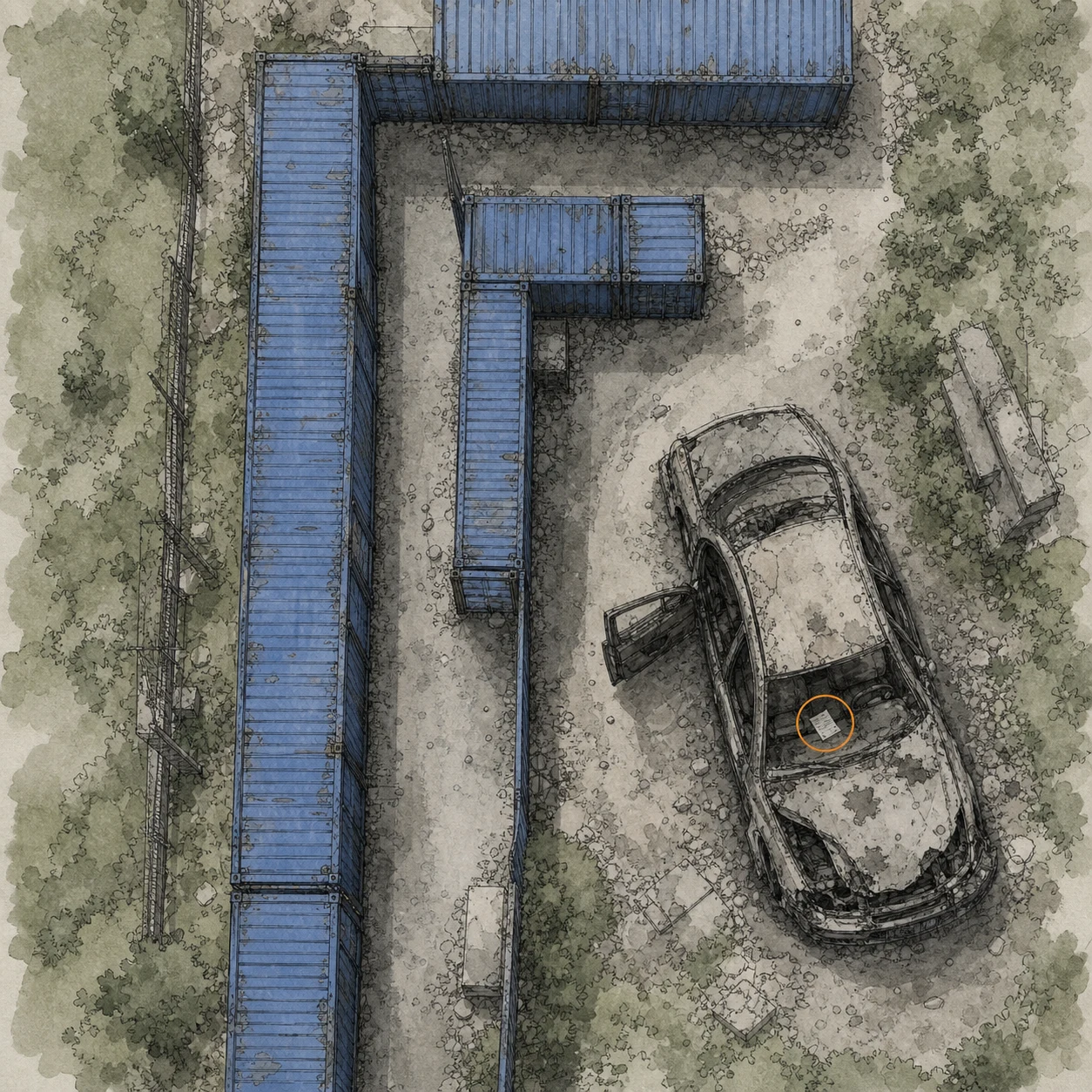 Location sketch for 1998 Letter #4 in Resident Evil: Requiem