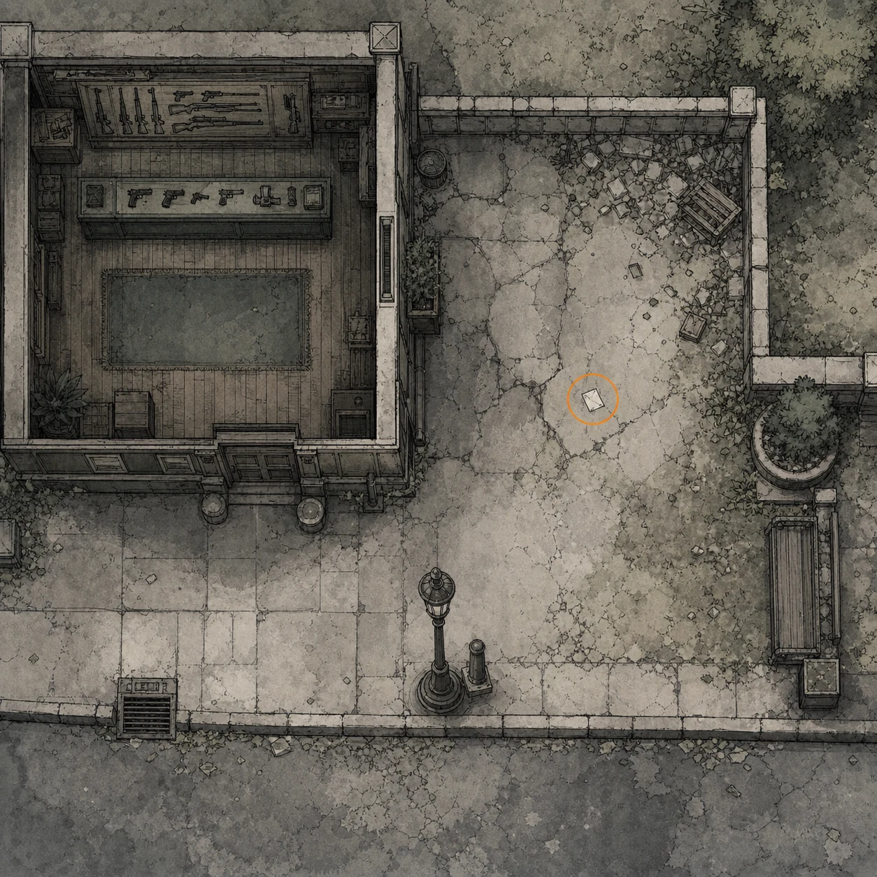 Location sketch for 1998 Letter #5 in Resident Evil: Requiem
