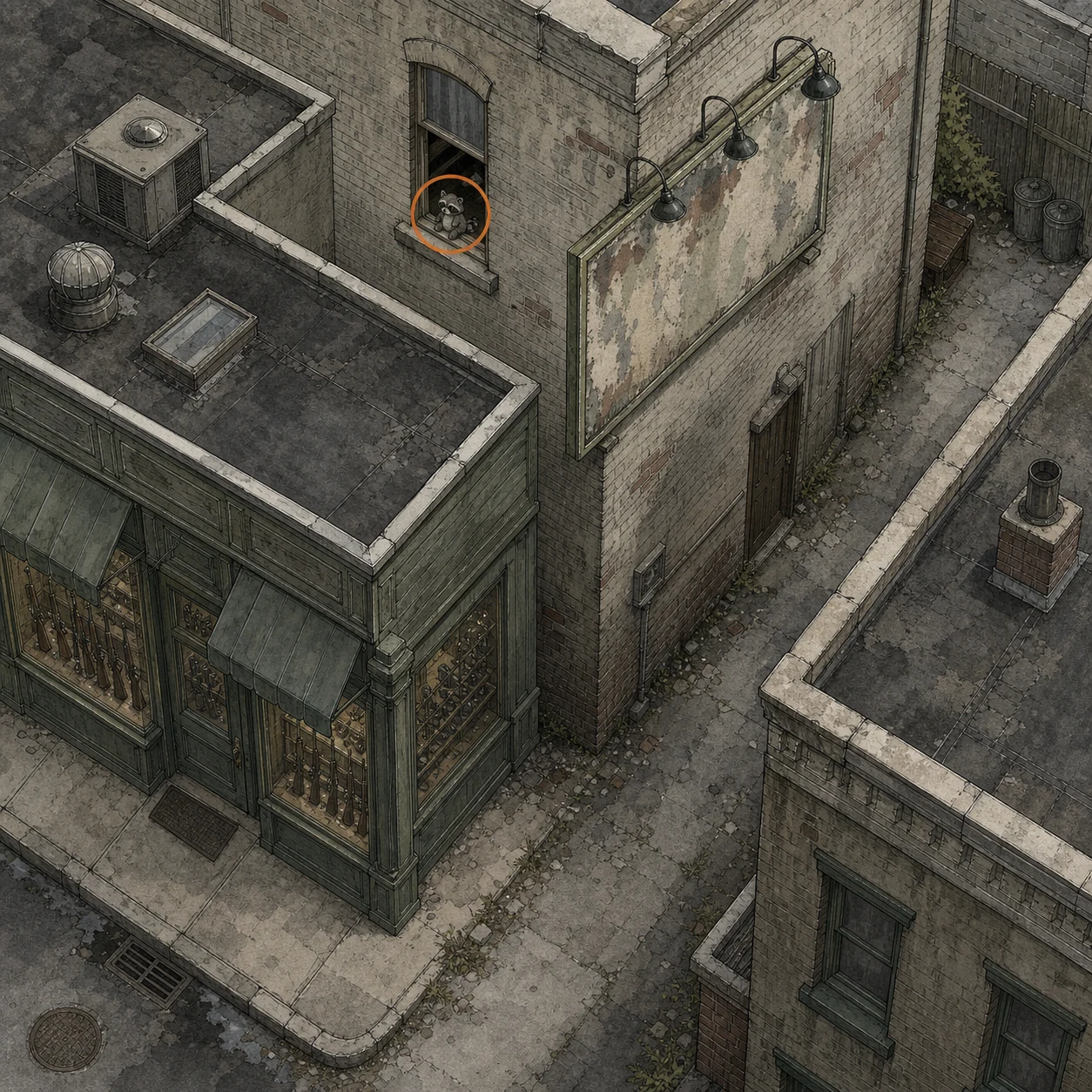 Location sketch for Mr. Raccoon #23 in Resident Evil: Requiem
