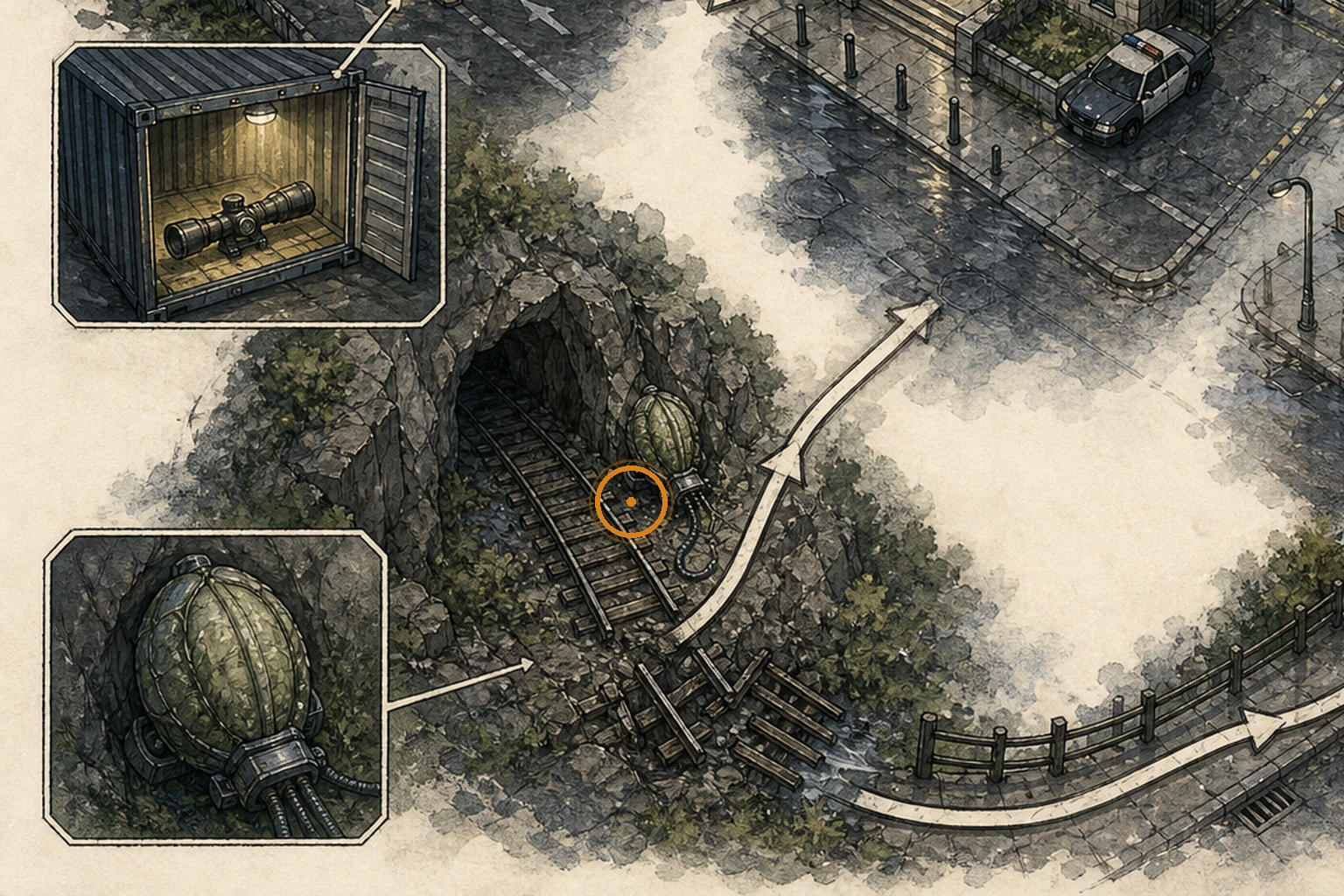 Location sketch for Plant 43 Seedling #1 in Resident Evil: Requiem