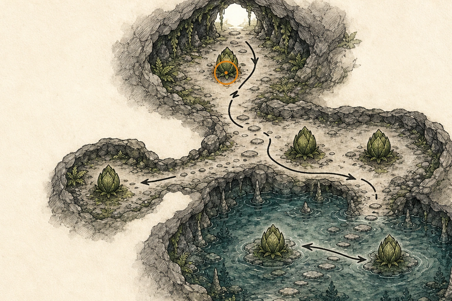 Location sketch for Plant 43 Seedling #2 in Resident Evil: Requiem