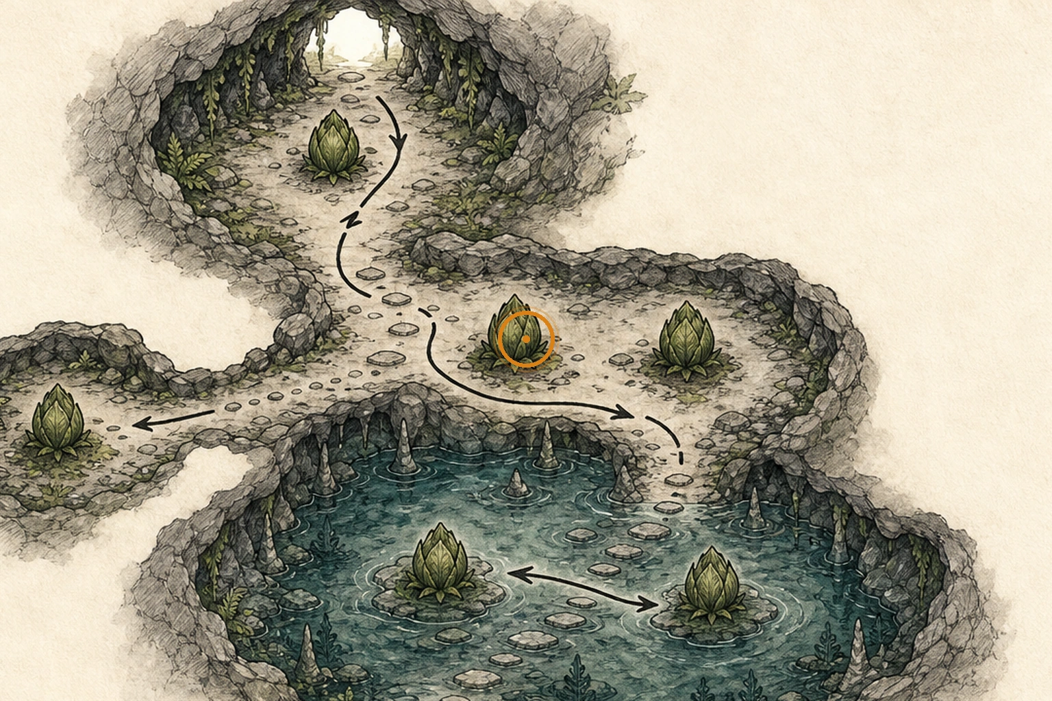 Location sketch for Plant 43 Seedling #3 in Resident Evil: Requiem