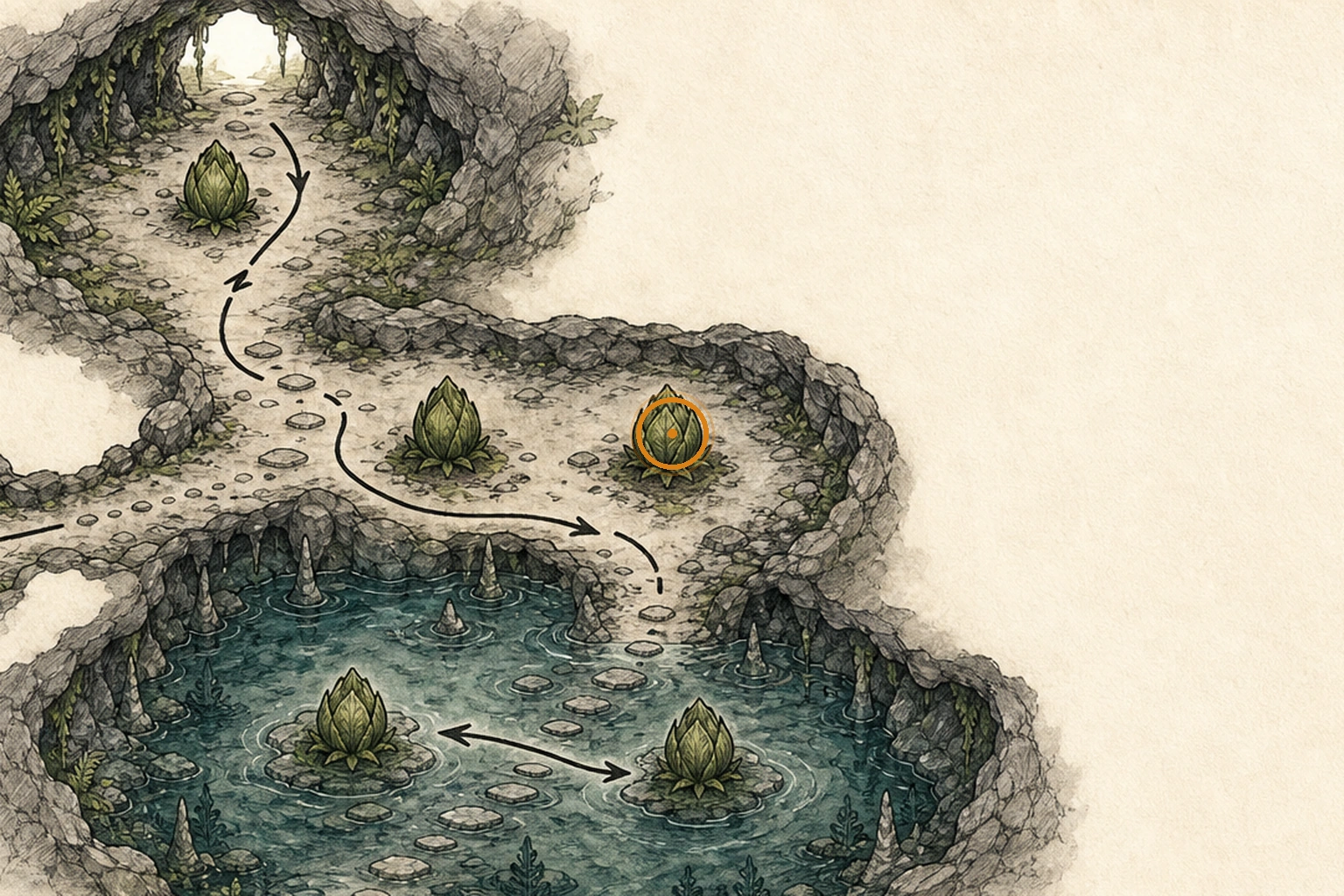 Location sketch for Plant 43 Seedling #4 in Resident Evil: Requiem