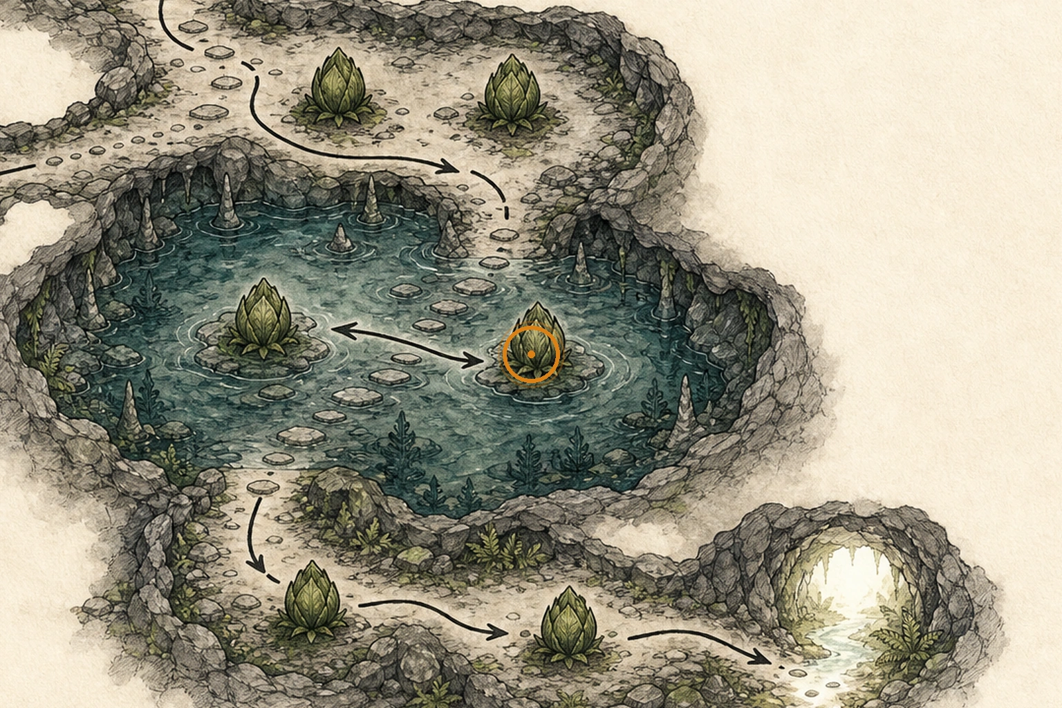 Location sketch for Plant 43 Seedling #7 in Resident Evil: Requiem