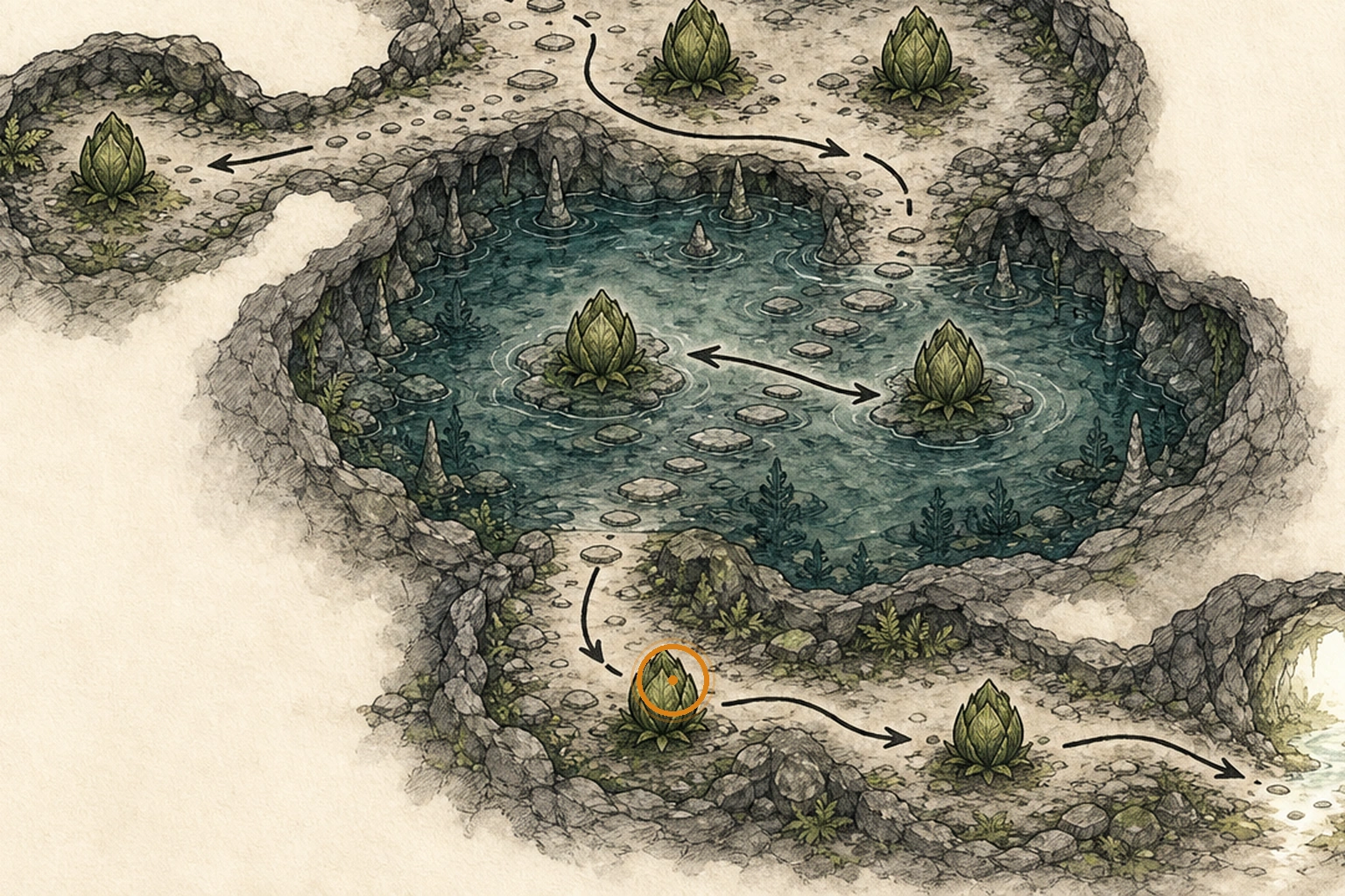 Location sketch for Plant 43 Seedling #8 in Resident Evil: Requiem