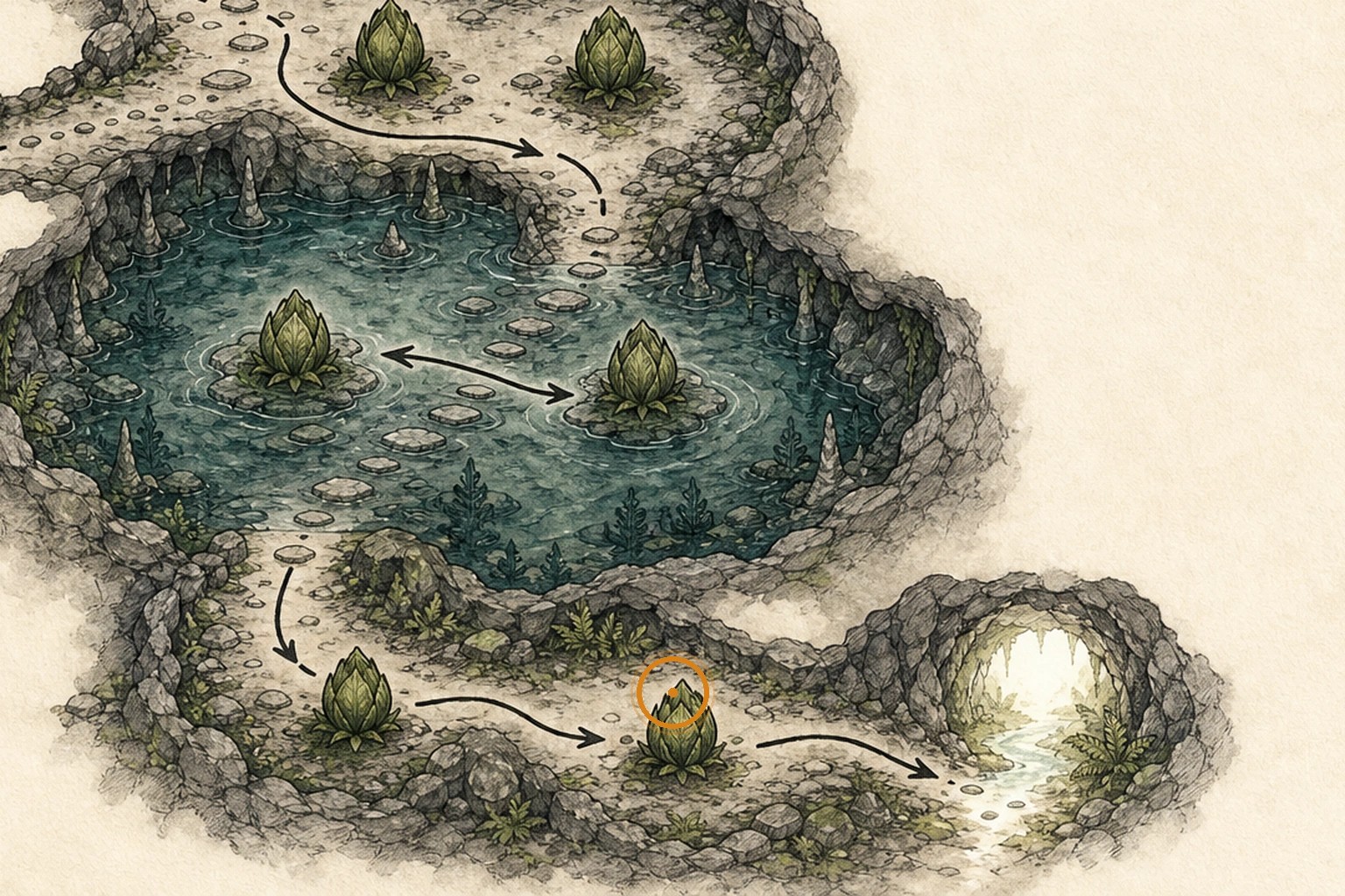 Location sketch for Plant 43 Seedling #9 in Resident Evil: Requiem