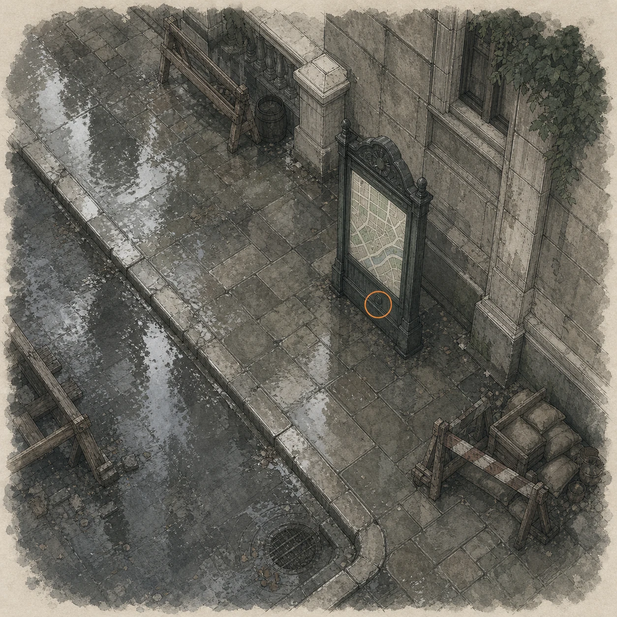 Location sketch for File #2 - Wrenwood City Guide in Resident Evil: Requiem