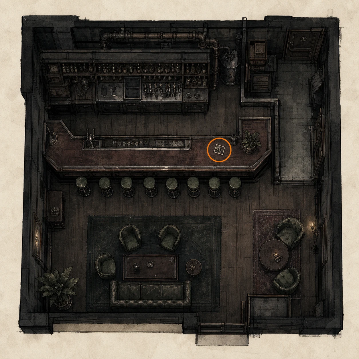Location sketch for Old Key in Resident Evil: Requiem
