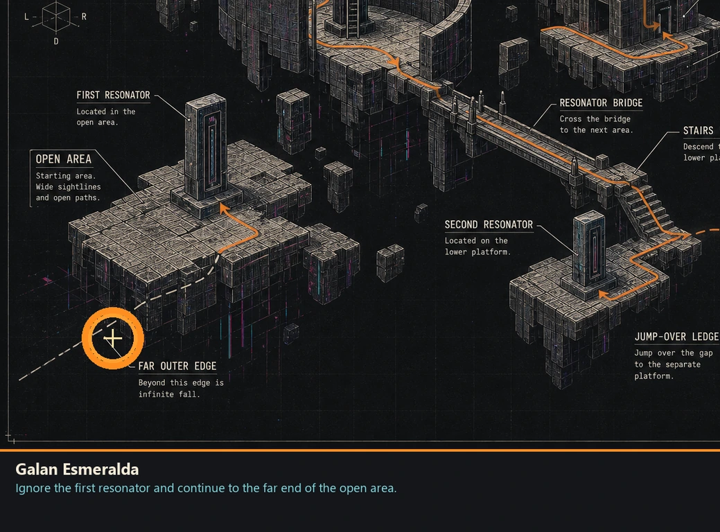 Location sketch for Galan Esmeralda in Romeo Is a Dead Man