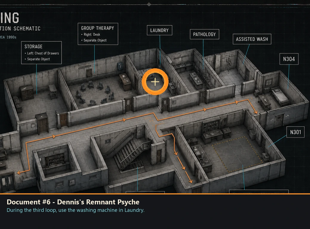 Location sketch for Document #6 - Dennis's Remnant Psyche in Romeo Is a Dead Man
