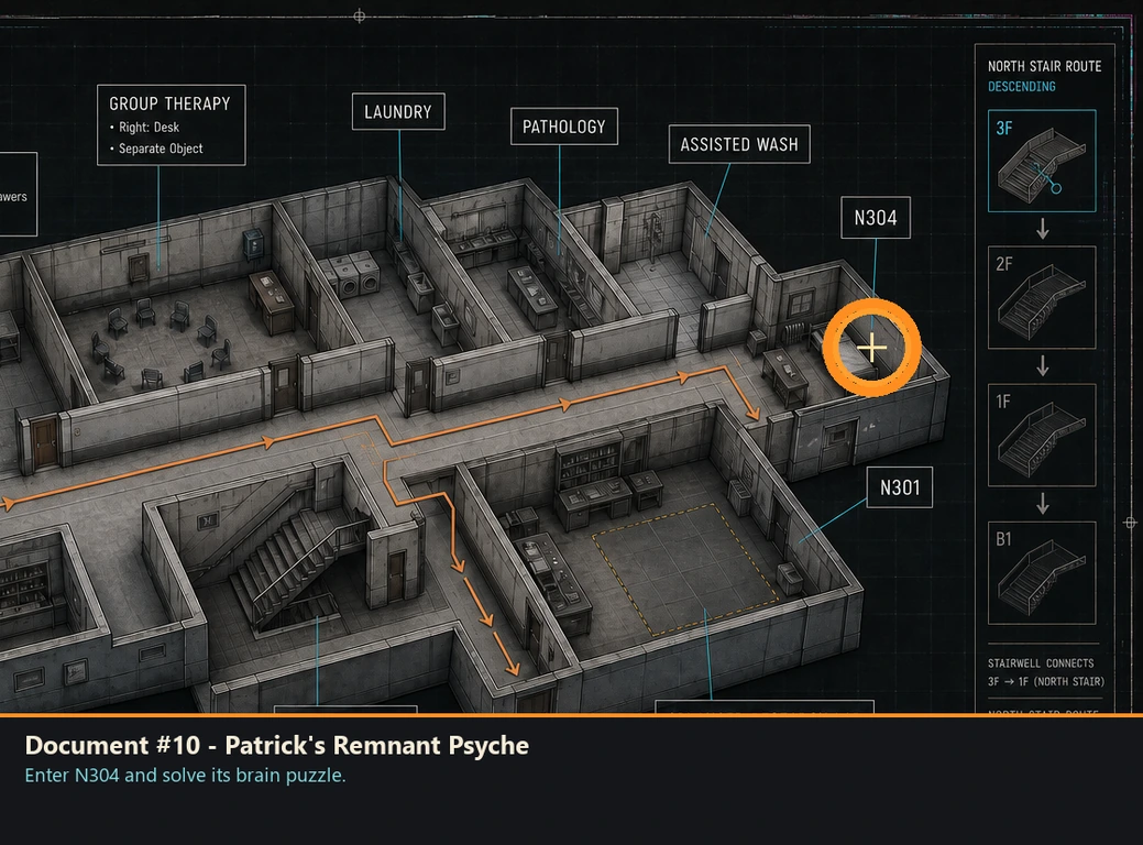 Location sketch for Document #10 - Patrick's Remnant Psyche in Romeo Is a Dead Man