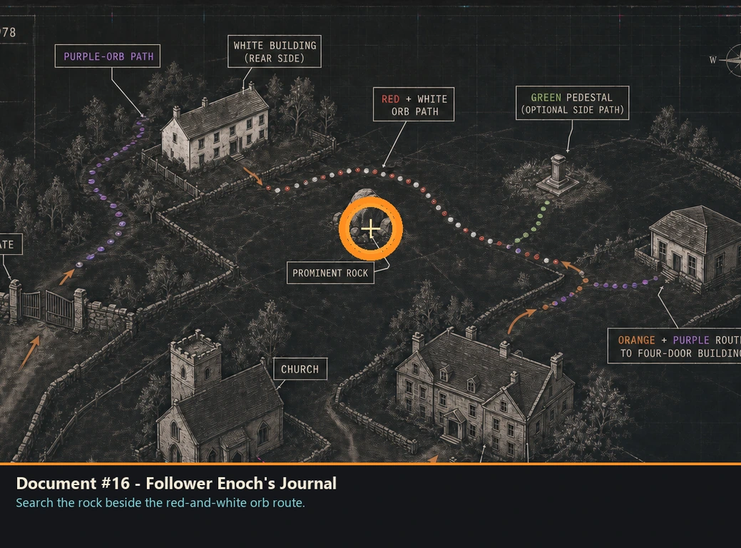 Location sketch for Document #16 - Follower Enoch's Journal in Romeo Is a Dead Man