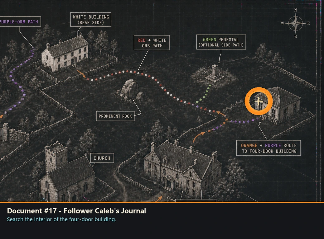 Location sketch for Document #17 - Follower Caleb's Journal in Romeo Is a Dead Man