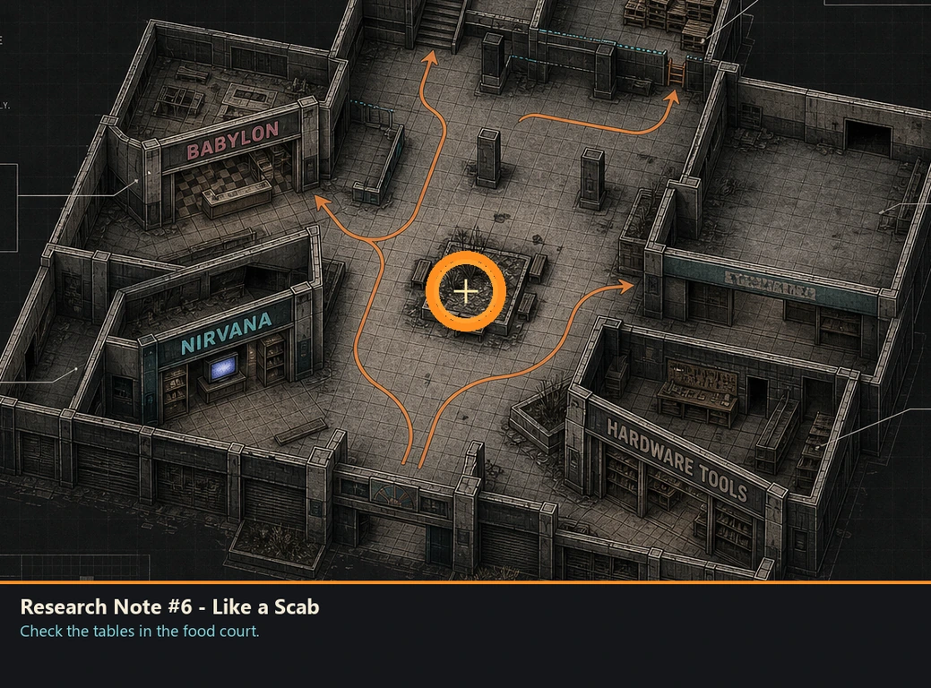 Location sketch for Research Note #6 - Like a Scab in Romeo Is a Dead Man