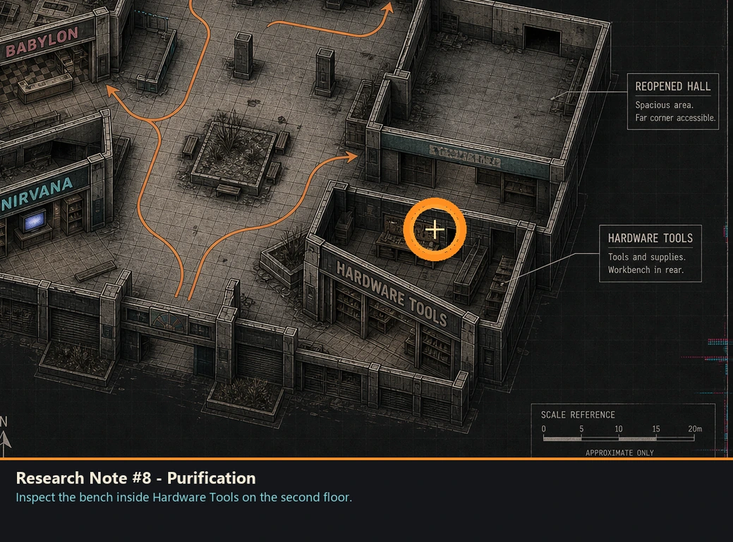 Location sketch for Research Note #8 - Purification in Romeo Is a Dead Man