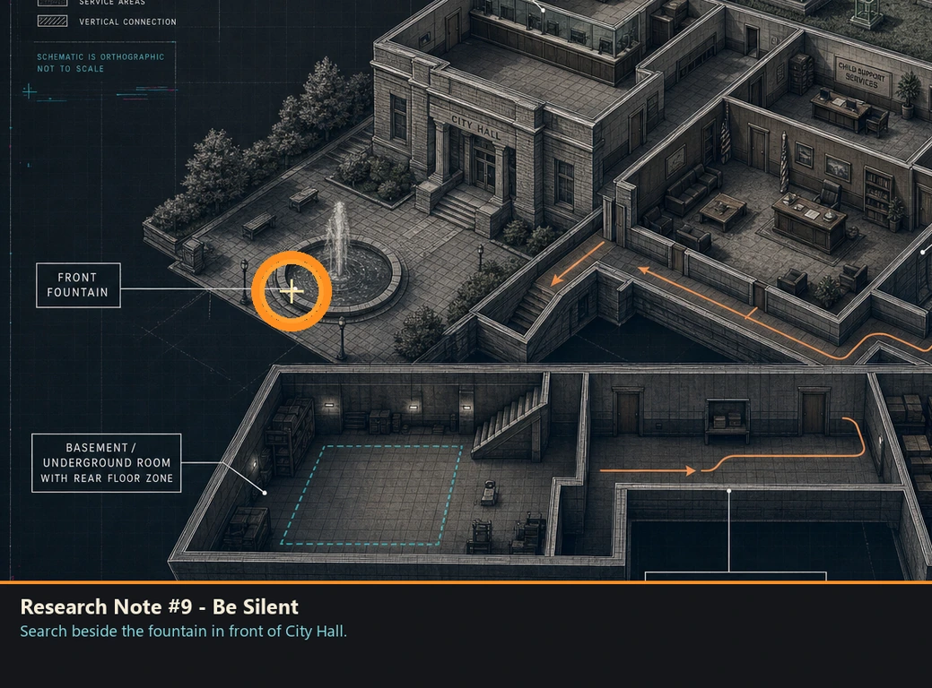 Location sketch for Research Note #9 - Be Silent in Romeo Is a Dead Man