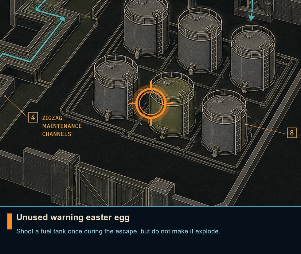 Location sketch for Unused warning easter egg in Syphon Filter