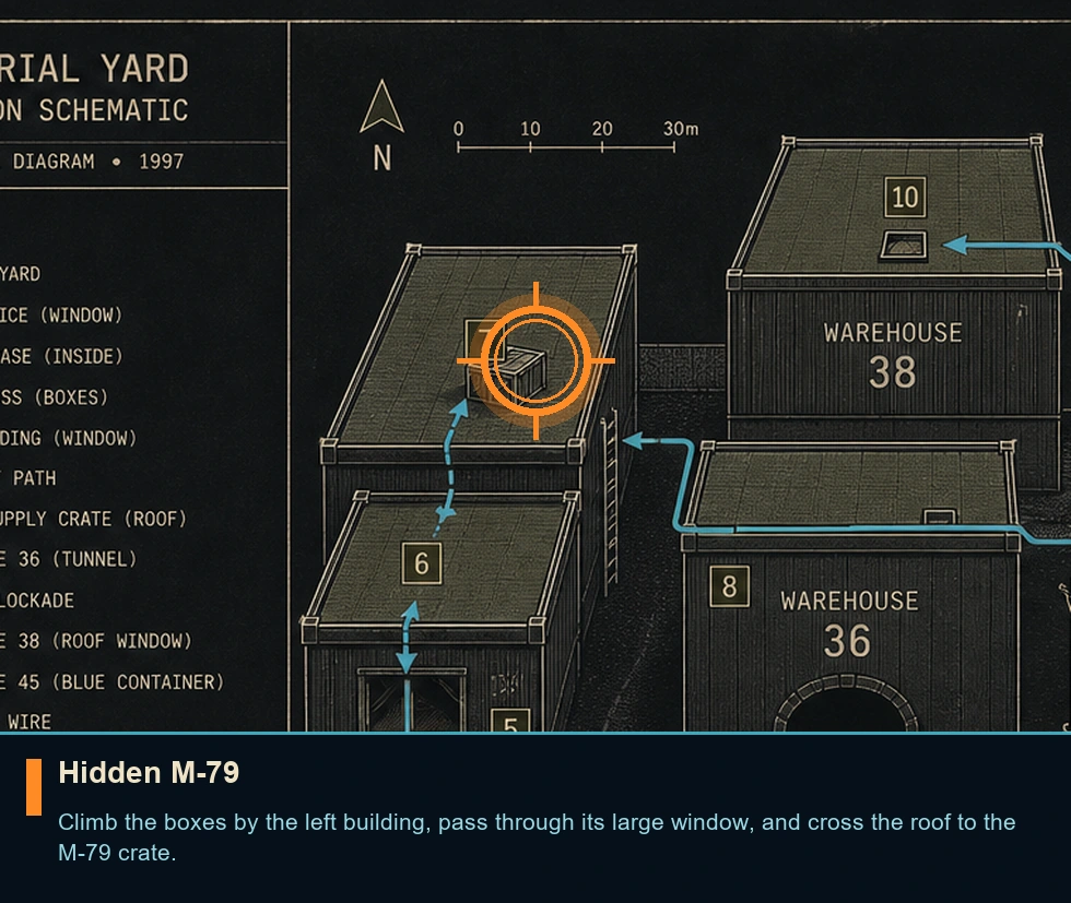 Location sketch for Hidden M-79 in Syphon Filter