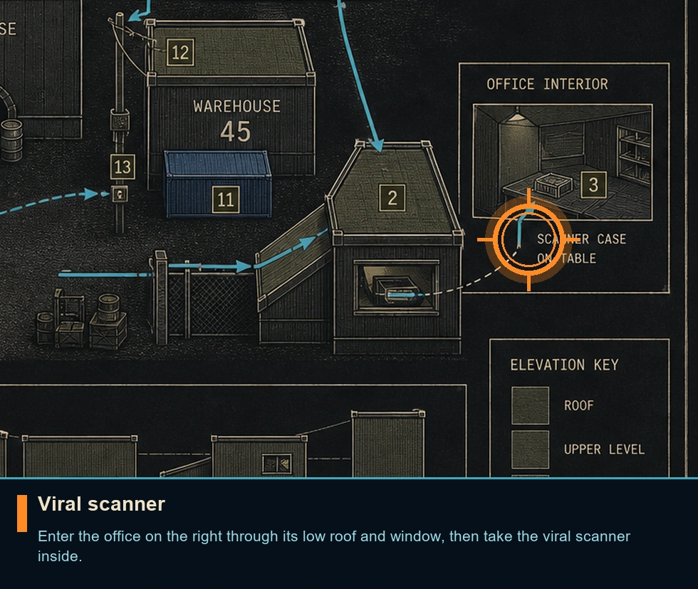 Location sketch for Viral scanner in Syphon Filter