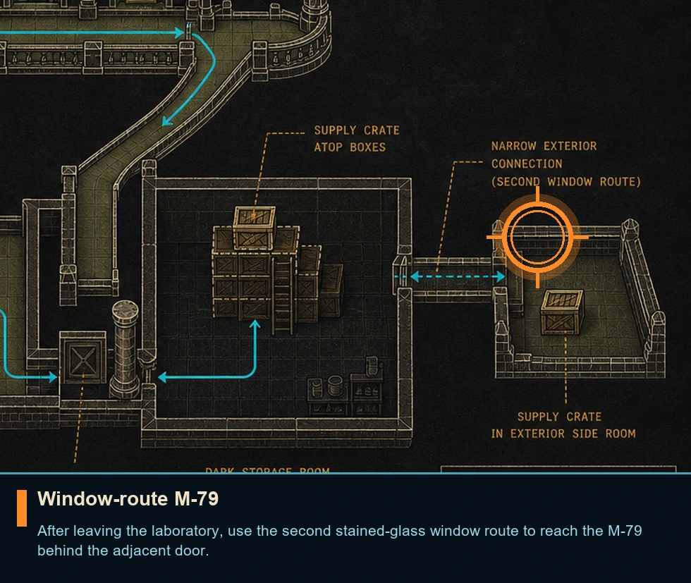Location sketch for Window-route M-79 in Syphon Filter