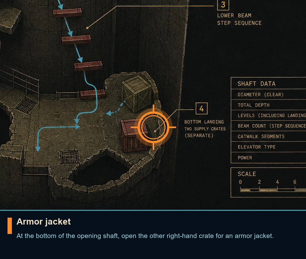 Location sketch for Armor jacket in Syphon Filter