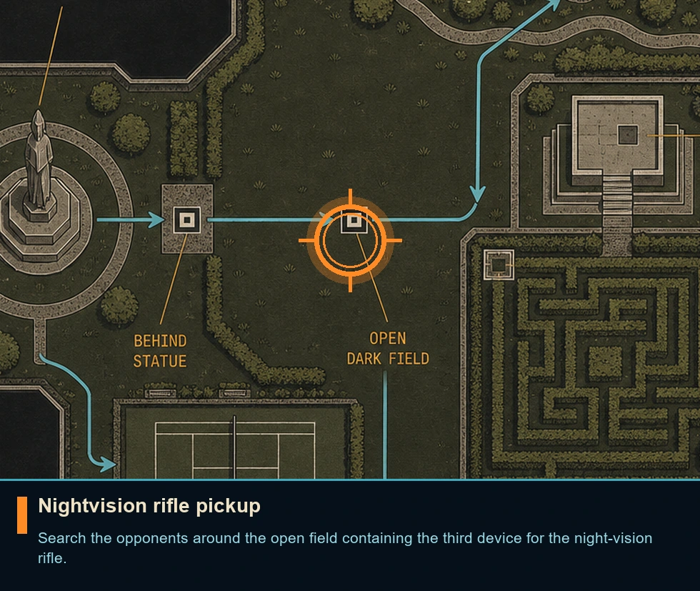 Location sketch for Nightvision rifle pickup in Syphon Filter